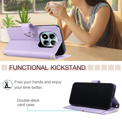 For Redmi Note 15 Pro+ Global 163.3mm Ring Buckle Rhombic Leather Phone Case(Purple)