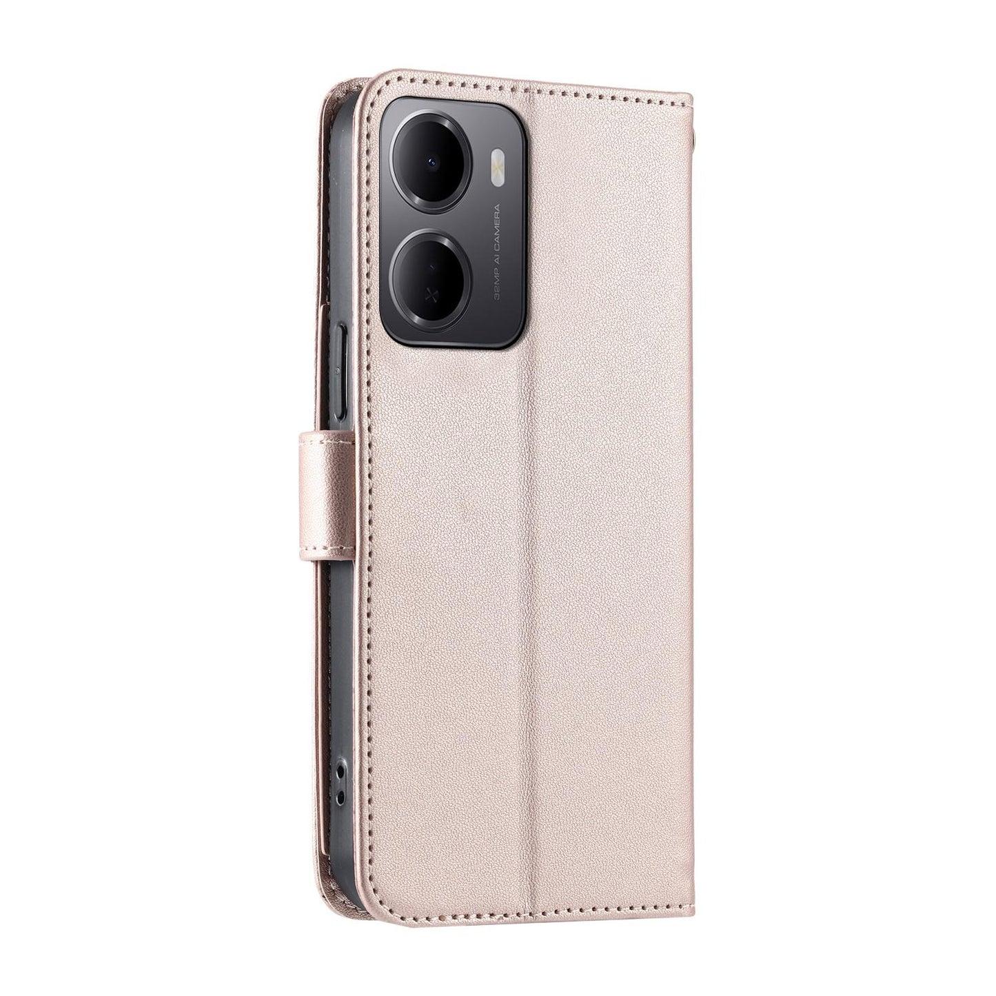 For Redmi 15a 5G / R70 5G Ring Buckle Rhombic Leather Phone Case(Rose Gold)