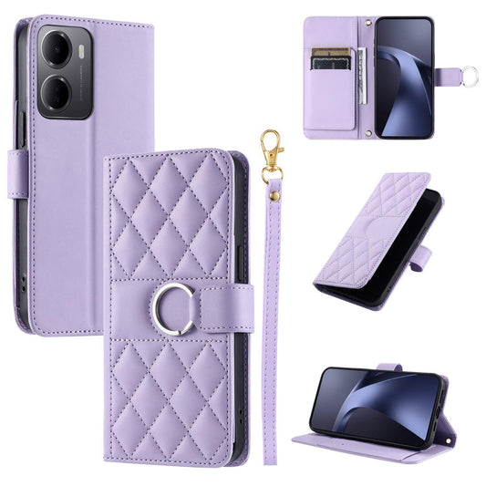 For Redmi 15a 5G / R70 5G Ring Buckle Rhombic Leather Phone Case(Purple)