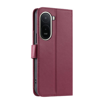 For Redmi A7 Pro 4G / 5G / Poco C81 Ring Buckle Rhombic Leather Phone Case(Red)