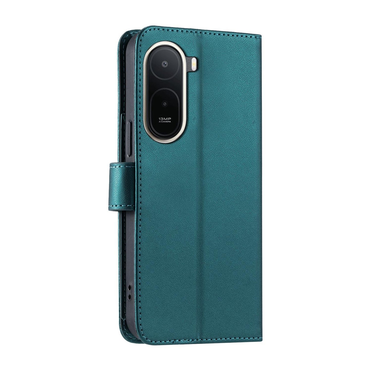 For Redmi A7 Pro 4G / 5G / Poco C81 Ring Buckle Rhombic Leather Phone Case(Green)