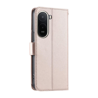 For Redmi A7 Pro 4G / 5G / Poco C81 Ring Buckle Rhombic Leather Phone Case(Rose Gold)