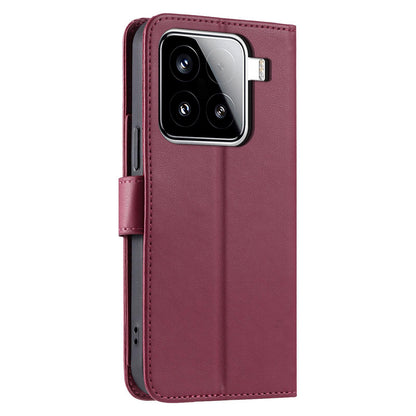 For Xiaomi 15 Ring Buckle Rhombic Leather Phone Case(Red)