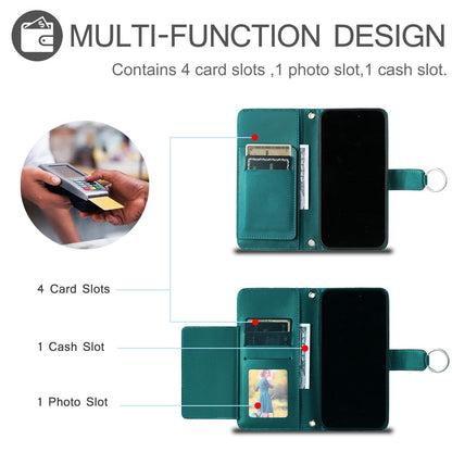 For Xiaomi 15 Ring Buckle Rhombic Leather Phone Case(Green)