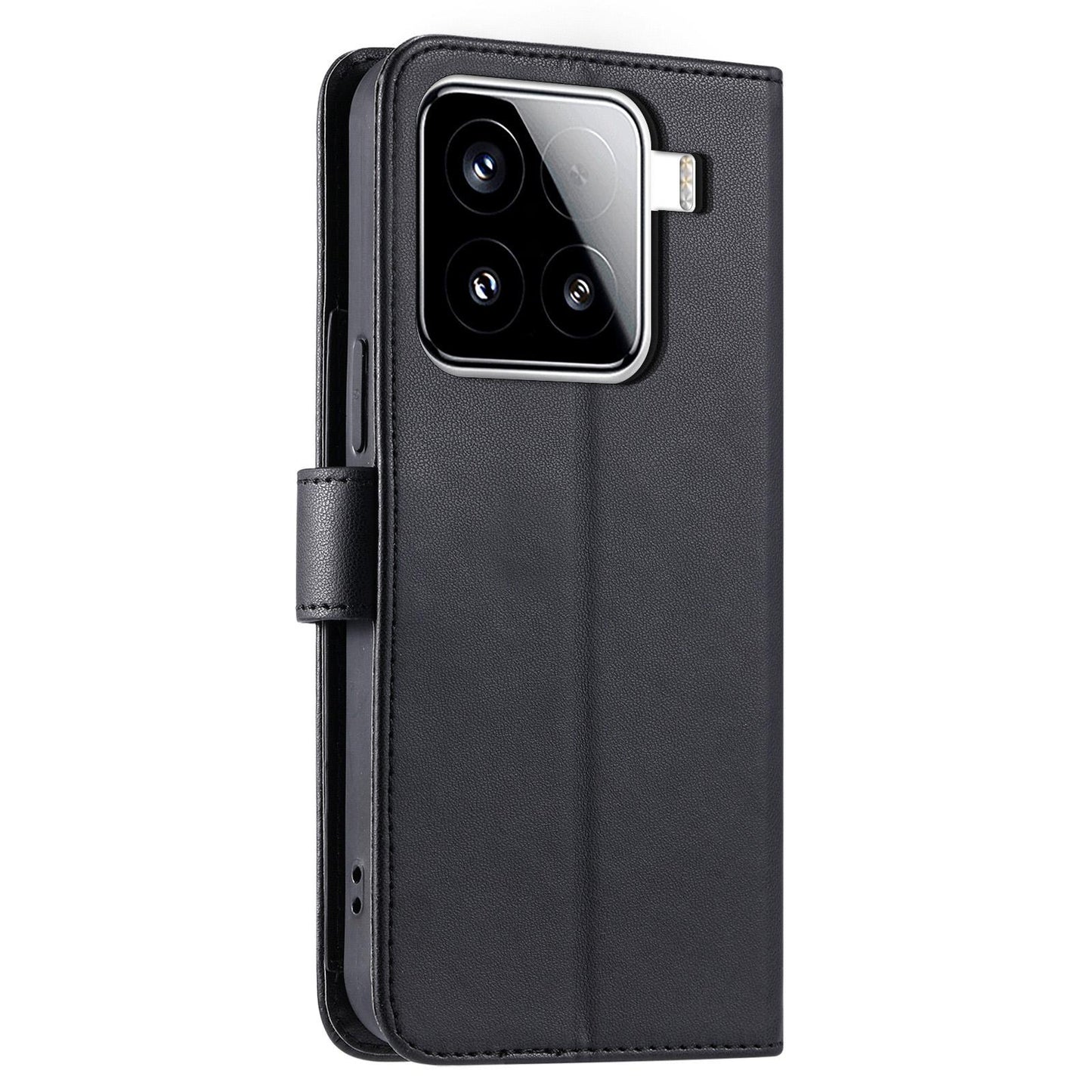 For Xiaomi 15 Ring Buckle Rhombic Leather Phone Case(Black)