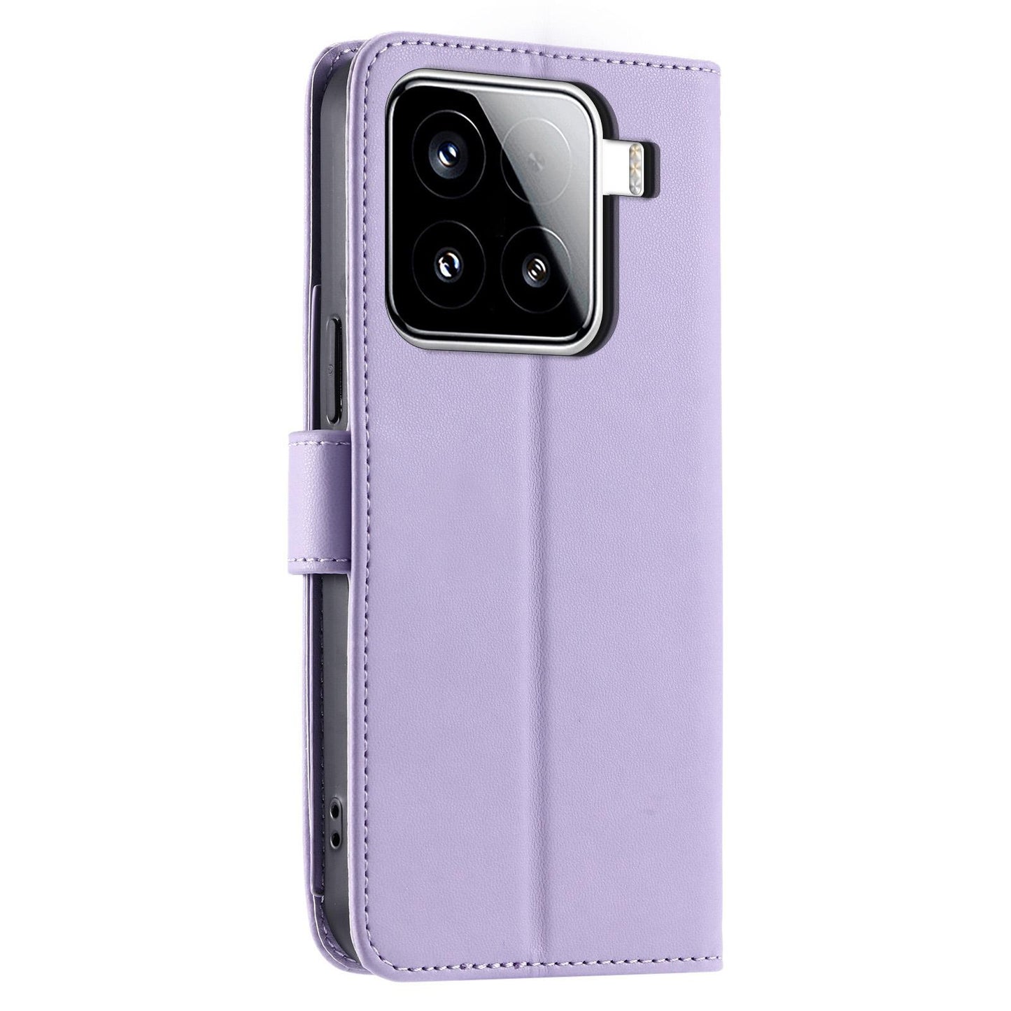 For Xiaomi 15 Ring Buckle Rhombic Leather Phone Case(Purple)