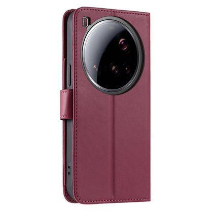 For Xiaomi 15 Ultra Ring Buckle Rhombic Leather Phone Case(Red)