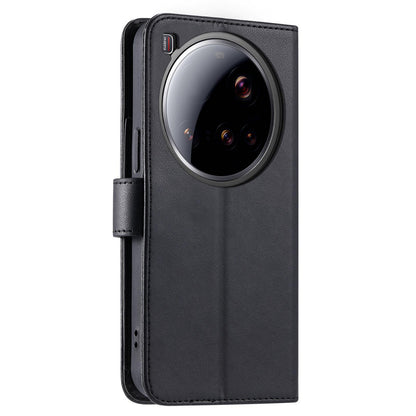 For Xiaomi 15 Ultra Ring Buckle Rhombic Leather Phone Case(Black)