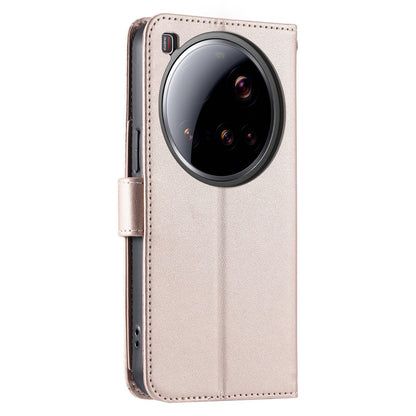 For Xiaomi 15 Ultra Ring Buckle Rhombic Leather Phone Case(Rose Gold)