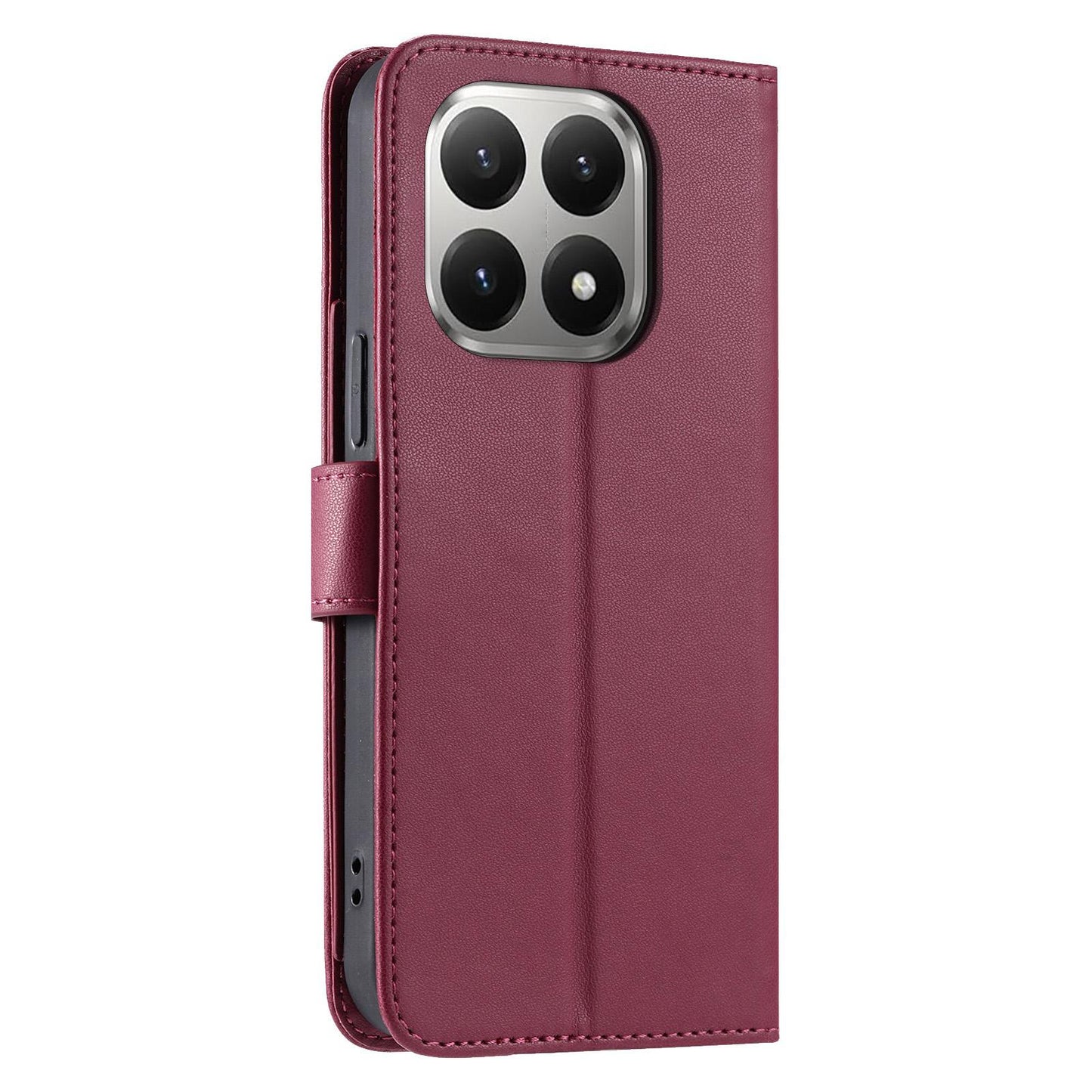 For Xiaomi 15T 5G Ring Buckle Rhombic Leather Phone Case(Red)