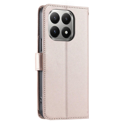 For Xiaomi 15T 5G Ring Buckle Rhombic Leather Phone Case(Rose Gold)