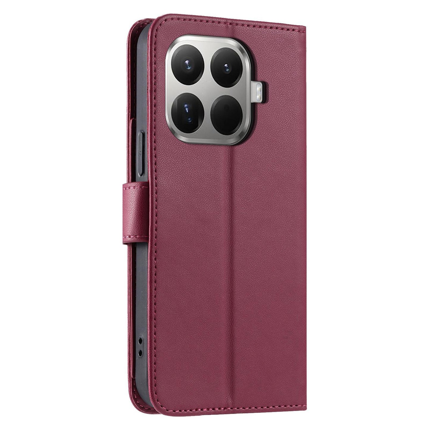 For Xiaomi 15T Pro 5G Ring Buckle Rhombic Leather Phone Case(Red)