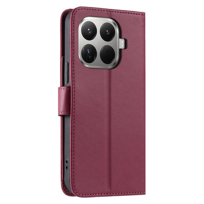 For Xiaomi 15T Pro 5G Ring Buckle Rhombic Leather Phone Case(Red)