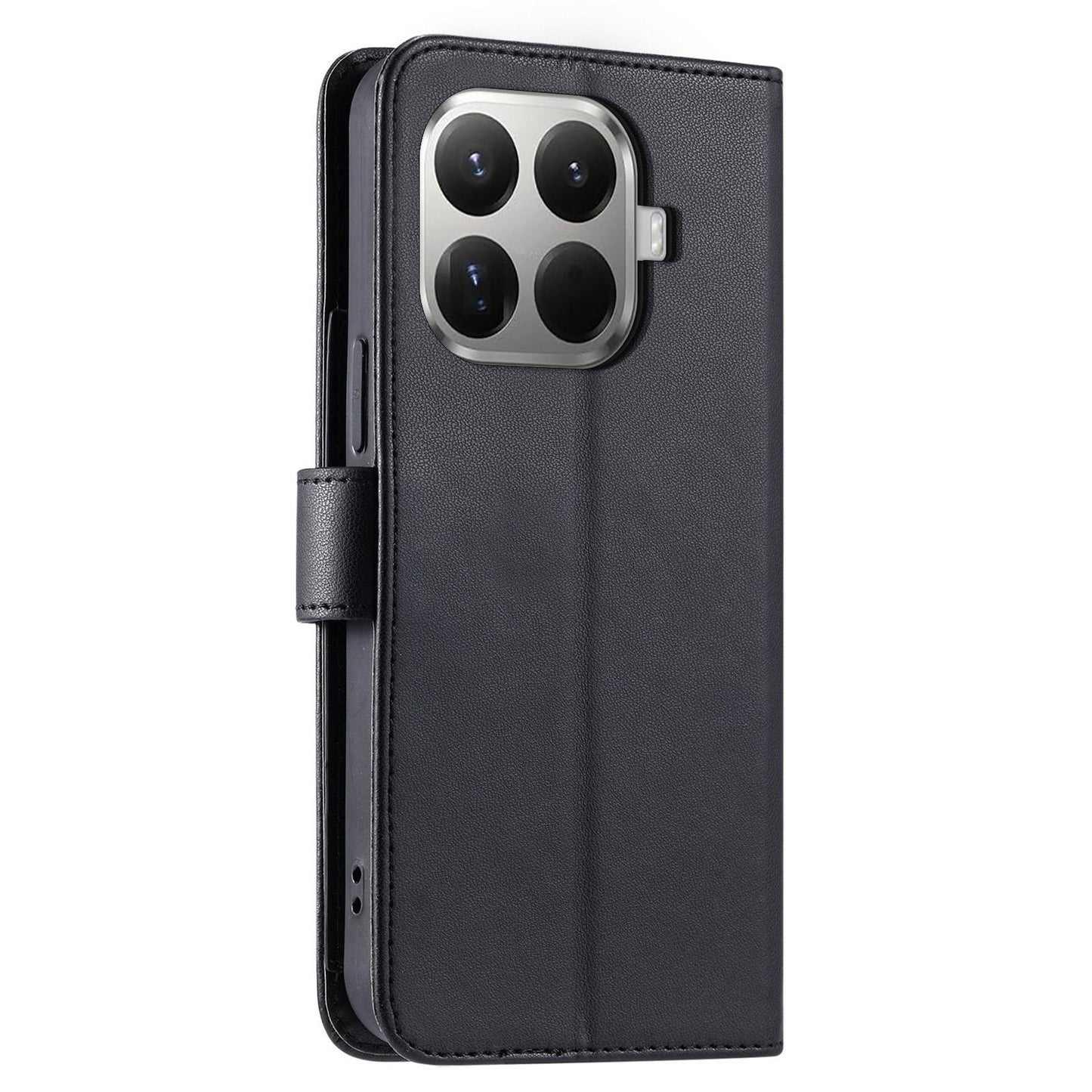 For Xiaomi 15T Pro 5G Ring Buckle Rhombic Leather Phone Case(Black)