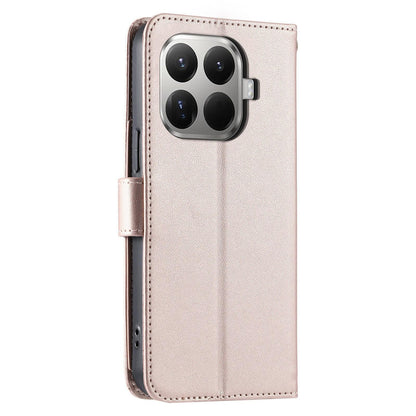 For Xiaomi 15T Pro 5G Ring Buckle Rhombic Leather Phone Case(Rose Gold)