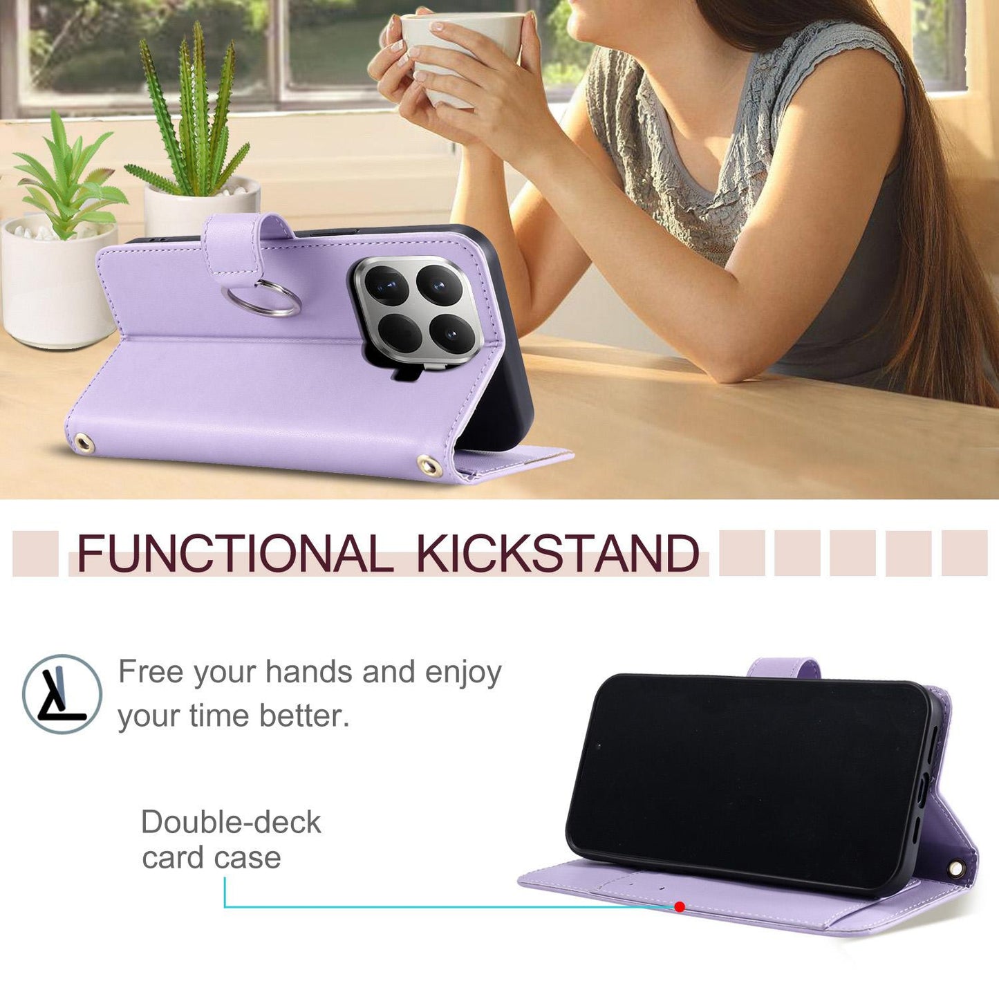 For Xiaomi 15T Pro 5G Ring Buckle Rhombic Leather Phone Case(Purple)