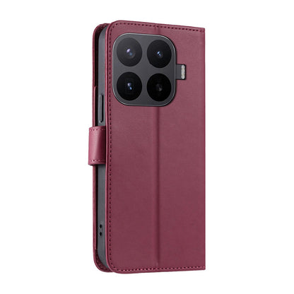 For Xiaomi 17T 5G Ring Buckle Rhombic Leather Phone Case(Red)