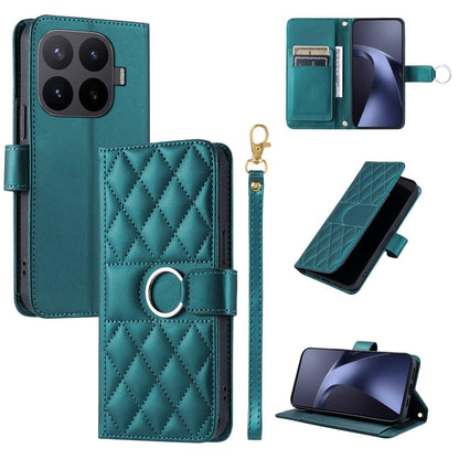 For Xiaomi 17T Pro 5G Ring Buckle Rhombic Leather Phone Case(Green)