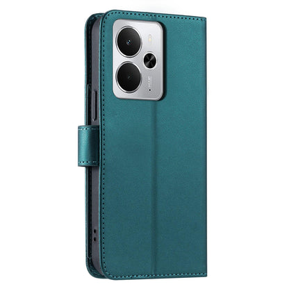 For Realme 14 5G Ring Buckle Rhombic Leather Phone Case(Green)