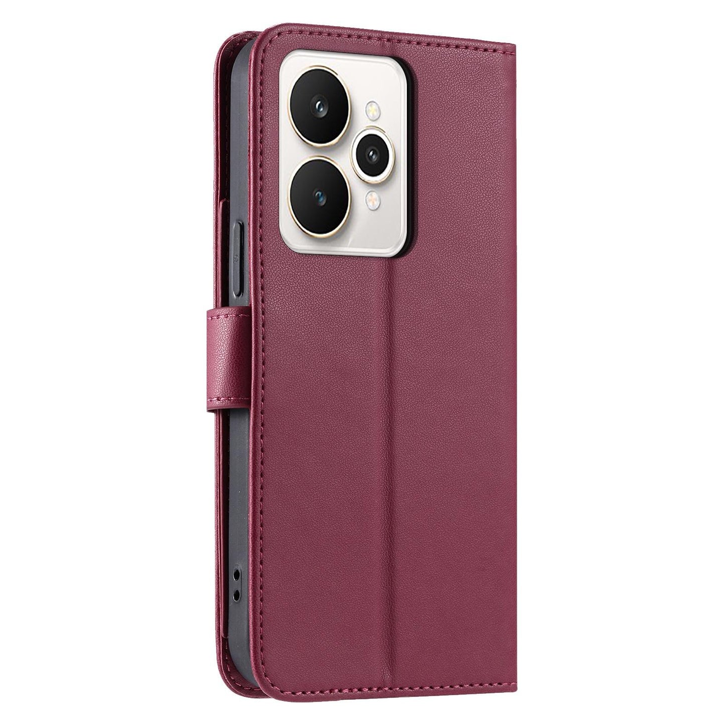 For Realme 15 / 15 Pro 5G Ring Buckle Rhombic Leather Phone Case(Red)