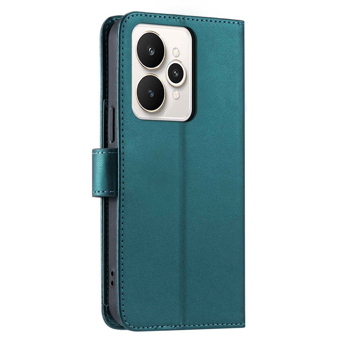 For Realme 15 / 15 Pro 5G Ring Buckle Rhombic Leather Phone Case(Green)