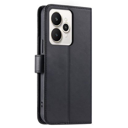 For Realme 15 / 15 Pro 5G Ring Buckle Rhombic Leather Phone Case(Black)
