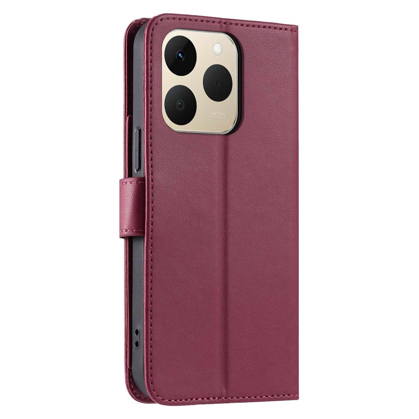 For Realme 15T 5G Ring Buckle Rhombic Leather Phone Case(Red)
