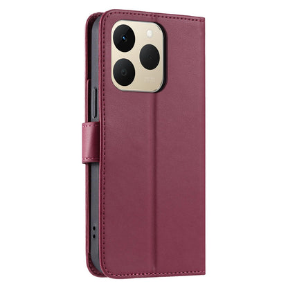 For Realme 15T 5G Ring Buckle Rhombic Leather Phone Case(Red)
