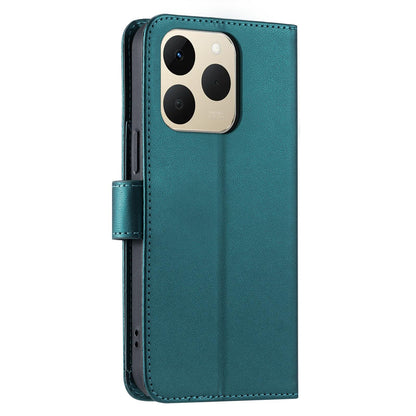 For Realme 15T 5G Ring Buckle Rhombic Leather Phone Case(Green)