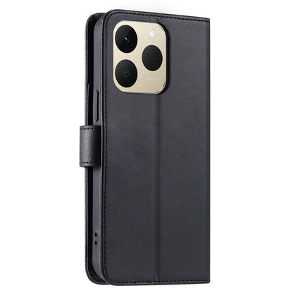For Realme 15T 5G Ring Buckle Rhombic Leather Phone Case(Black)