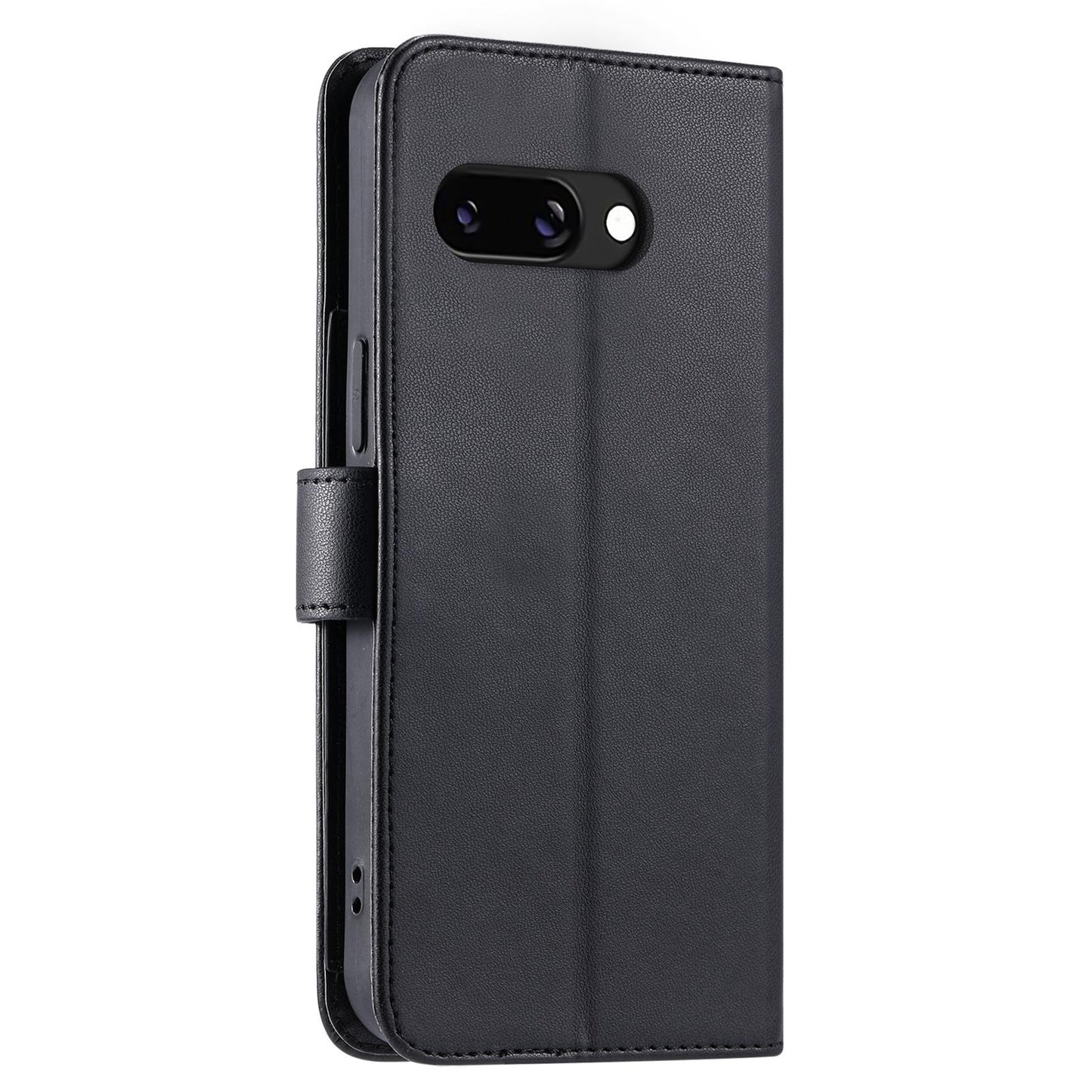 For Google Pixel 10a Ring Buckle Rhombic Leather Phone Case(Black)