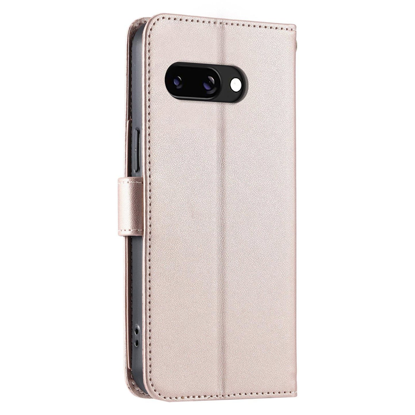 For Google Pixel 10a Ring Buckle Rhombic Leather Phone Case(Rose Gold)