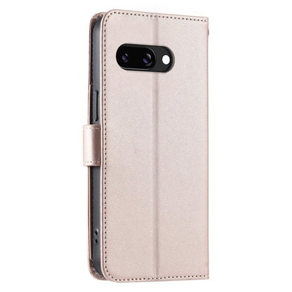 For Google Pixel 10a Ring Buckle Rhombic Leather Phone Case(Rose Gold)