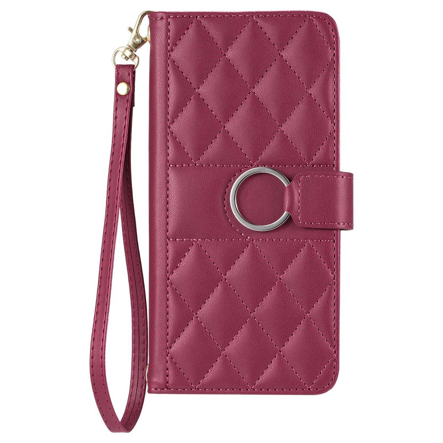 For Google Pixel 10 / 10 Pro Ring Buckle Rhombic Leather Phone Case(Red)
