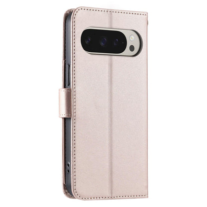 For Google Pixel 10 Pro XL Ring Buckle Rhombic Leather Phone Case(Rose Gold)