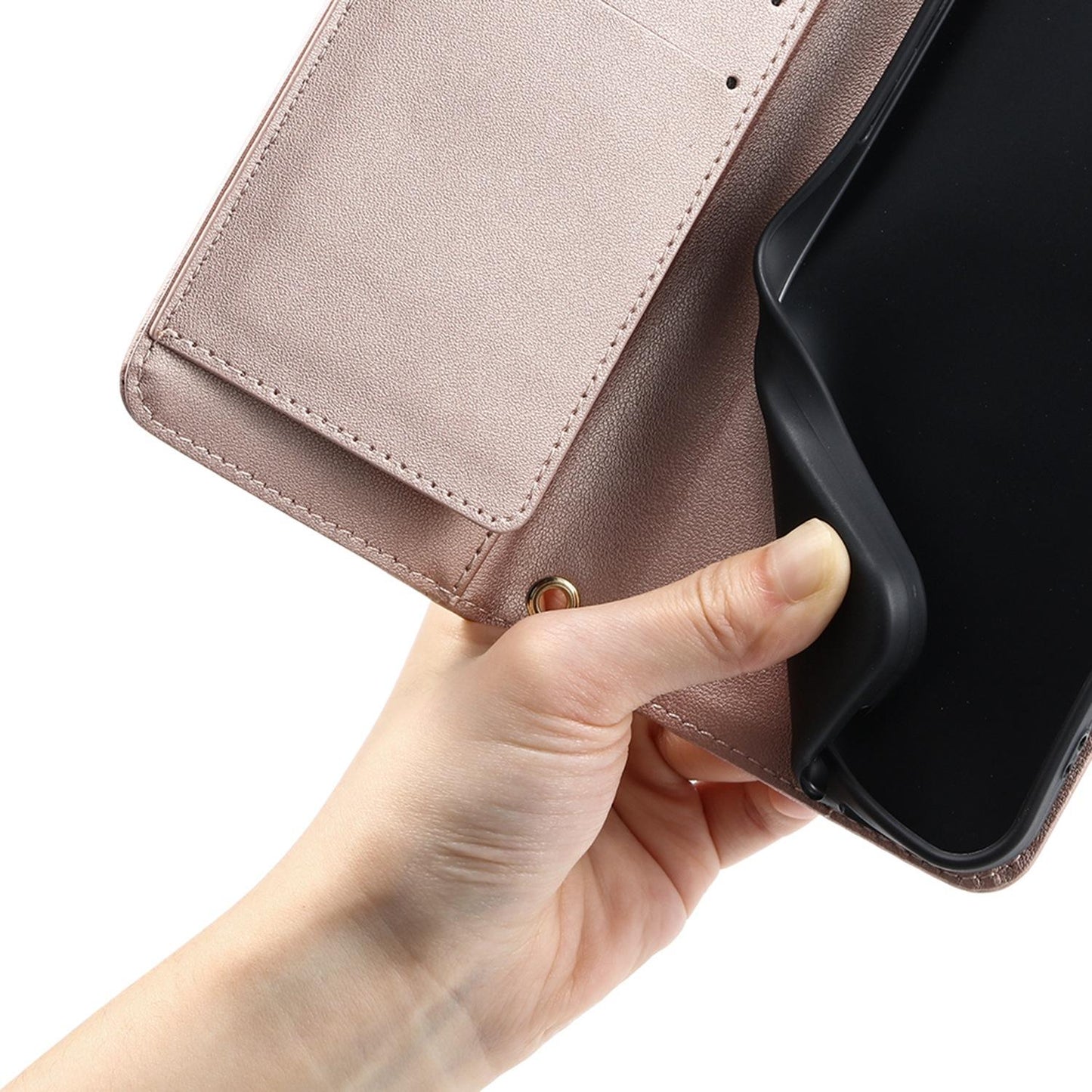 For Google Pixel 11 / 11 Pro Ring Buckle Rhombic Leather Phone Case(Rose Gold)
