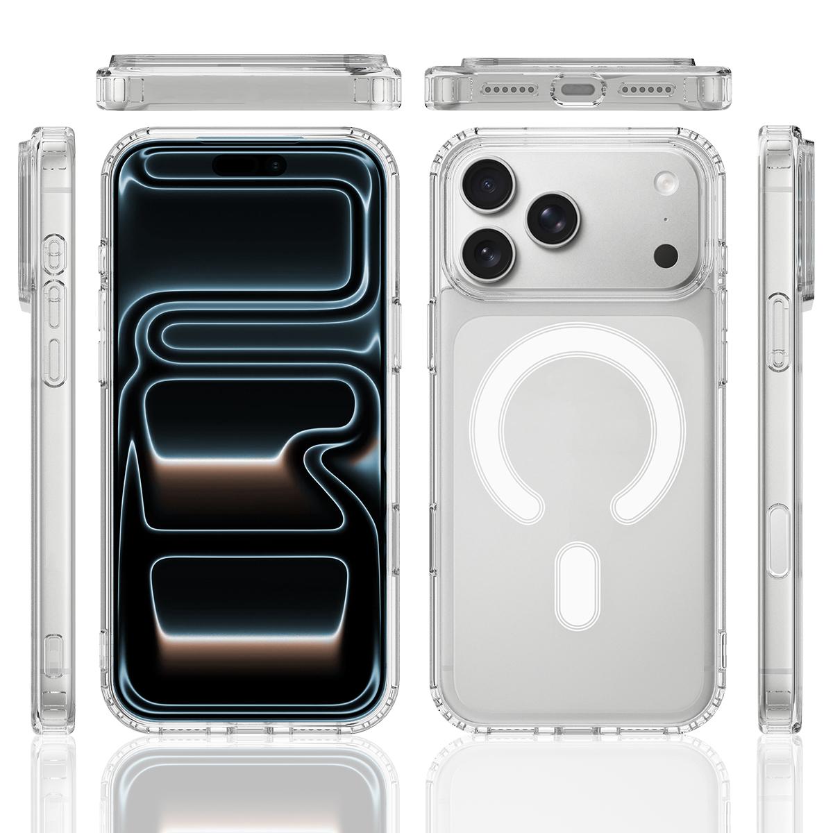 For iPhone 18 Pro Camera Control Button Integrated MagSafe Clear Phone Case - Transparent - EDA007347110A