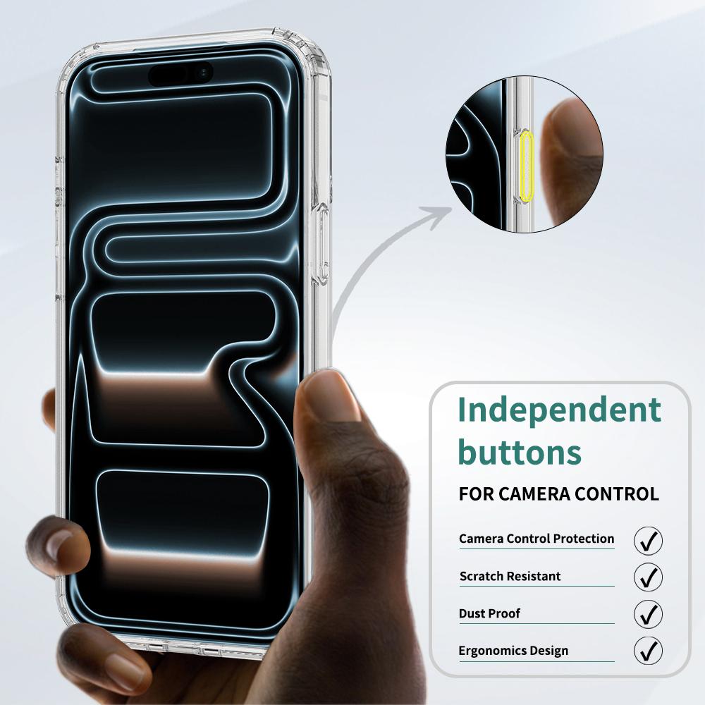 For iPhone 18 Pro Camera Control Button Integrated MagSafe Clear Phone Case - Transparent - EDA007347110A