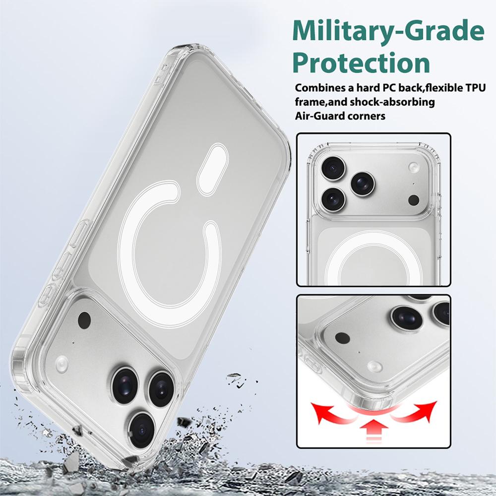For iPhone 18 Pro Camera Control Button Integrated MagSafe Clear Phone Case - Transparent - EDA007347110A