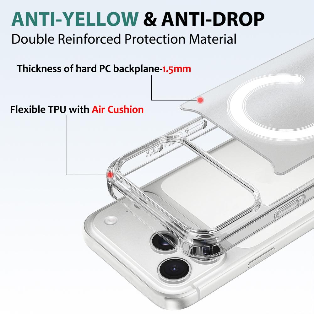 For iPhone 18 Pro Camera Control Button Integrated MagSafe Clear Phone Case - Transparent - EDA007347110A