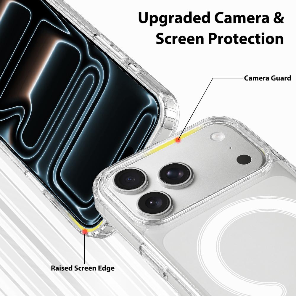 For iPhone 18 Pro Camera Control Button Integrated MagSafe Clear Phone Case - Transparent - EDA007347110A