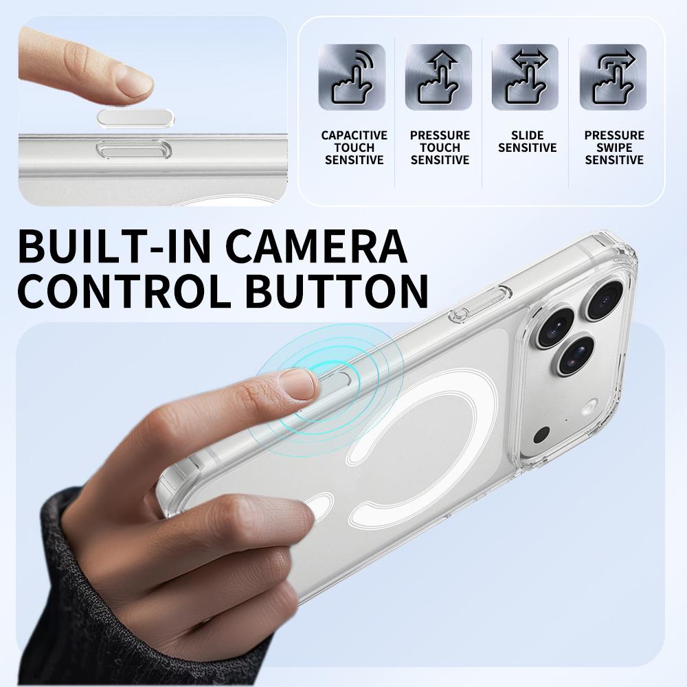 For iPhone 18 Pro Camera Control Button Integrated MagSafe Clear Phone Case - Transparent - EDA007347110A