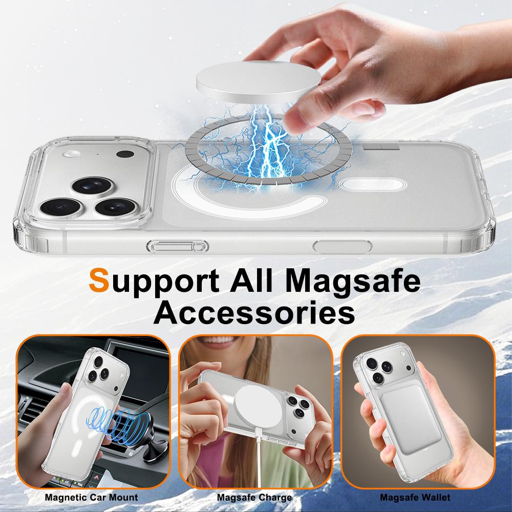 For iPhone 18 Pro Camera Control Button Integrated MagSafe Clear Phone Case - Transparent - EDA007347110A