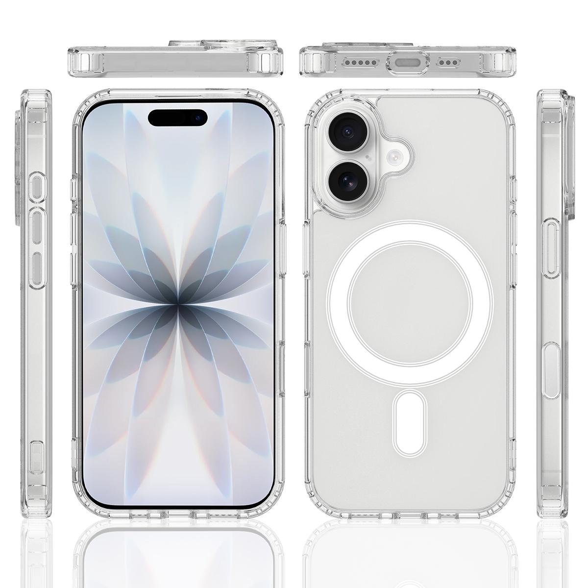 For iPhone 18 Camera Control Button Integrated MagSafe Clear Phone Case - Transparent - EDA007347111A