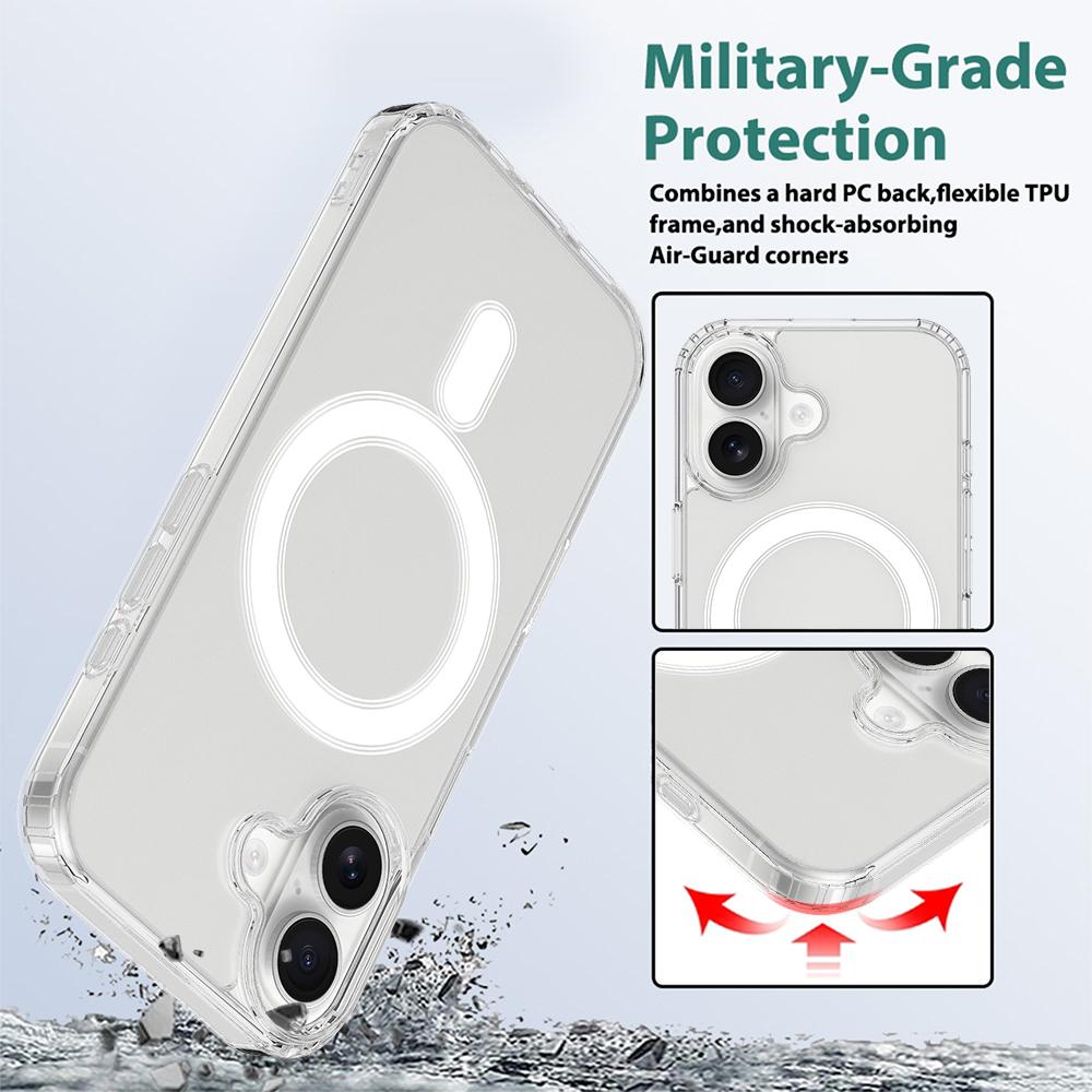 For iPhone 18 Camera Control Button Integrated MagSafe Clear Phone Case - Transparent - EDA007347111A