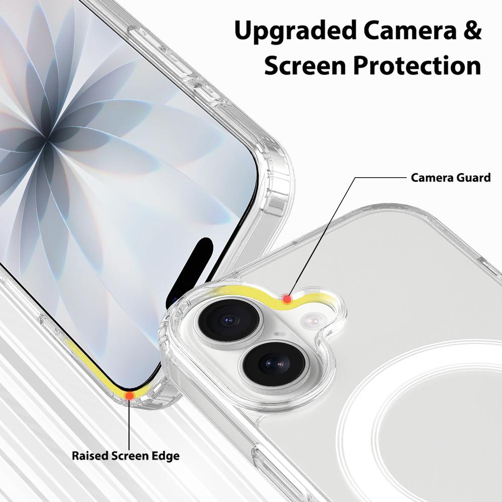 For iPhone 18 Camera Control Button Integrated MagSafe Clear Phone Case - Transparent - EDA007347111A