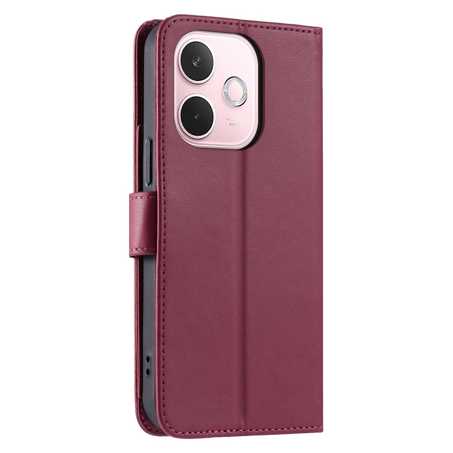 For OPPO A5 Pro 4G /  5G Global Ring Buckle Rhombic Leather Phone Case(Red)