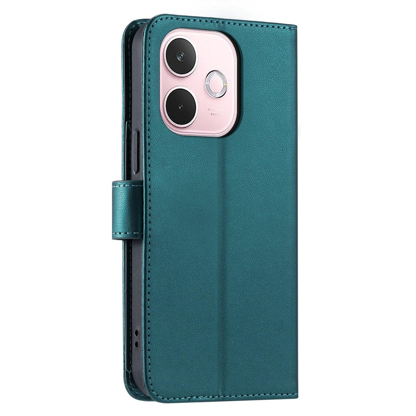 For OPPO A5 Pro 4G /  5G Global Ring Buckle Rhombic Leather Phone Case(Green)