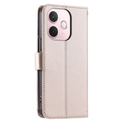 For OPPO A5 Pro 4G /  5G Global Ring Buckle Rhombic Leather Phone Case(Rose Gold)