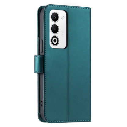 For OPPO A5 4G /  5G Global / K13 India Ring Buckle Rhombic Leather Phone Case(Green)